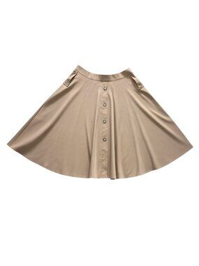 SHEIN Solid Button-Detail Flare Skirt